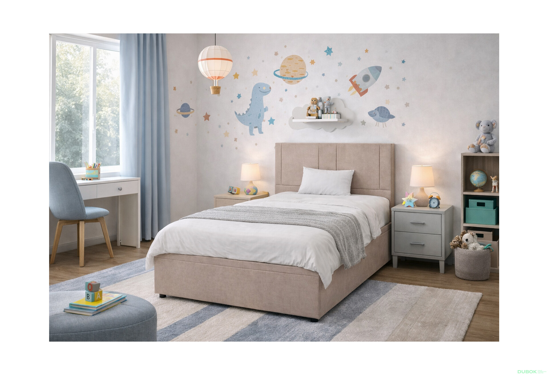 Fotografie 2 - Postel Fro Sol 120x200 s roštem, úložným prostorem Mono 233, béž