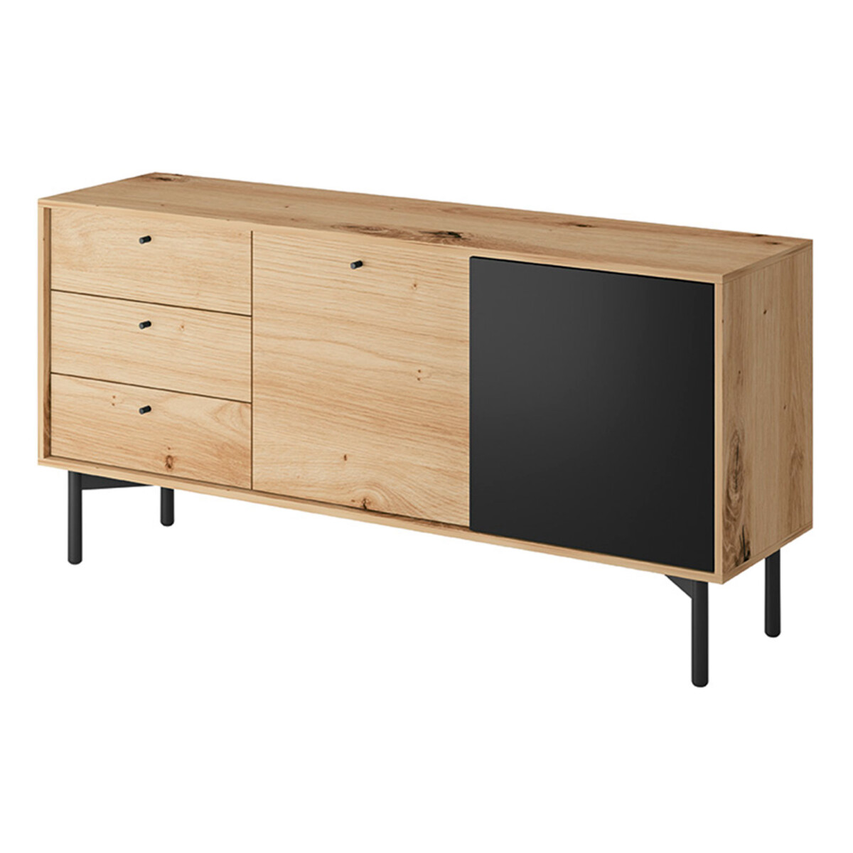

Komoda FK151 dub artisan / perleťově černá Flow