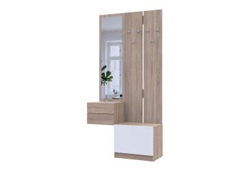 Sada 105 cm s ramínkem dub sonoma / bílá Sola