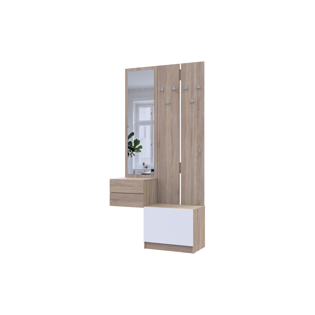 

Sada 105 cm s ramínkem dub sonoma / bílá Sola