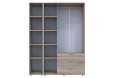 Skříň čtyřdveřová se zrcadlem Gelar 155.2 cm Dub sonoma