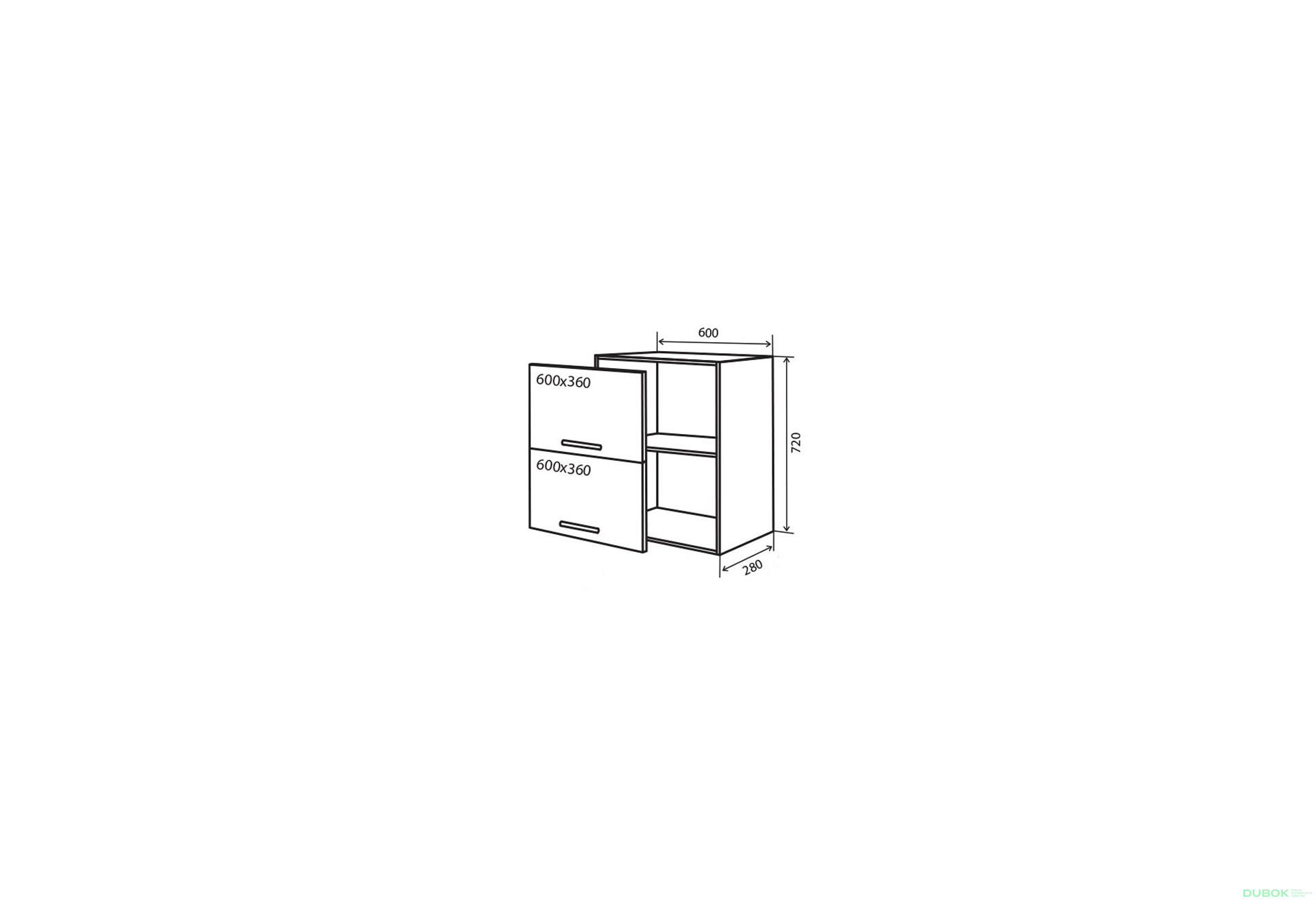 V20 Skříňka 2D 60 MoDa Mat / MoDa Matt - Fotografie 1 Fotografie 1 - V20 Skříňka 2D 60 MoDa Mat / MoDa Matt