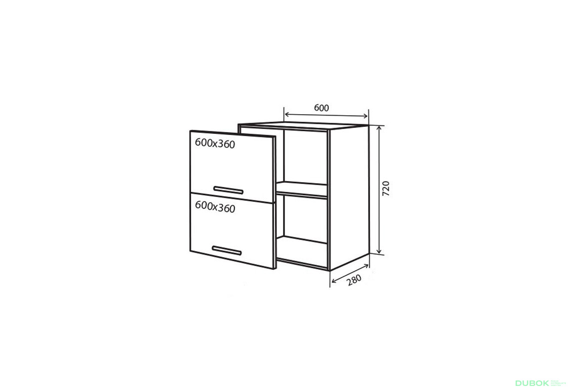 V20 Skříňka 2D 60 MoDa Mat / MoDa Matt
