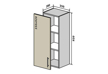 V31 Skříňka 1D 35 MoDa Mat / MoDa Matt