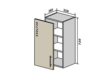 V19 Skříňka 1D 35 MoDa Mat / MoDa Matt
