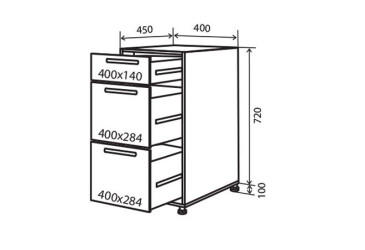 N9 Skříňka 3Š 40 MoDa Mat / MoDa Matt
