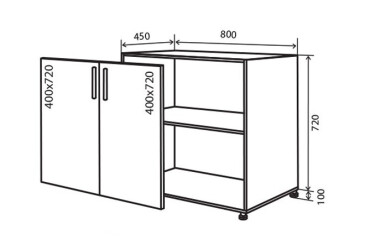 N7 Skříňka 2D 80 MoDa Mat / MoDa Matt