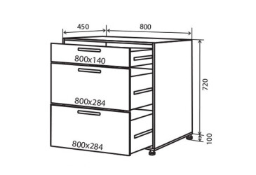 N29 Skříňka 3Š 80 MoDa Mat / MoDa Matt