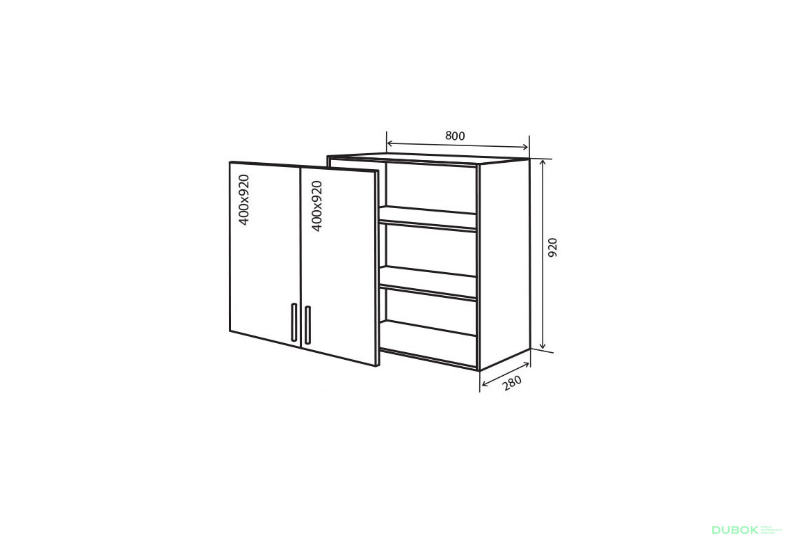 V48 Skříňka 2D 80 MoDa Mat / MoDa Matt