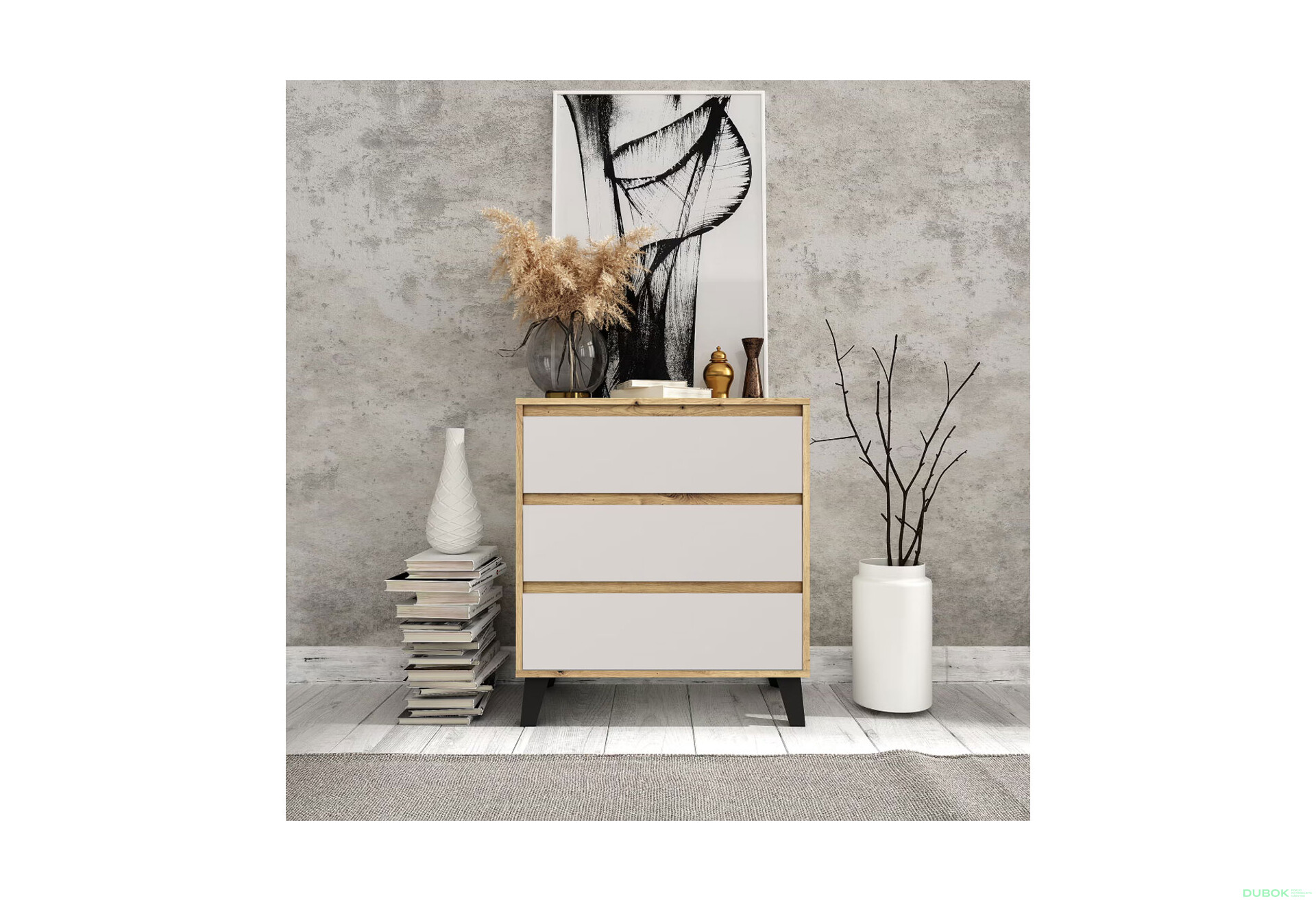 Fotografie 2 - Komoda Borg 3s/70 dub artisan / kašmír