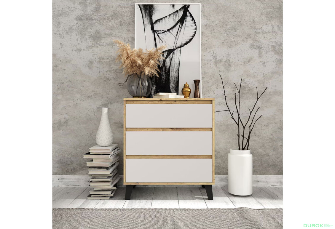 Fotografie 2 - Komoda Borg 3s/70 dub artisan / kašmír