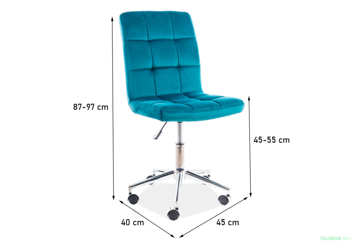 Fotografie 3 - Otočné křeslo Q-020 Velvet, tyrkysový Bluvel 85