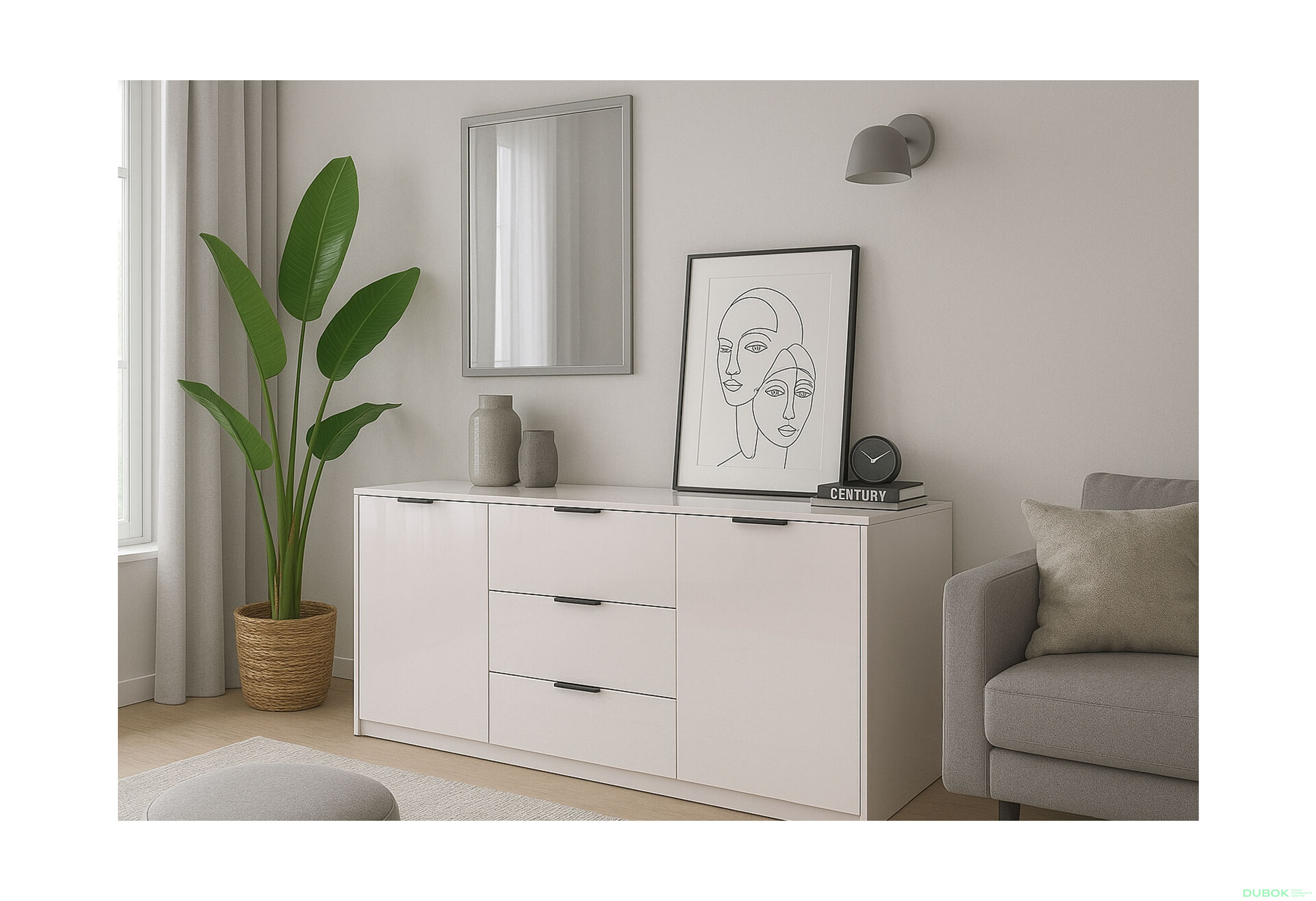 Fotografie 2 - Komoda Roma Color 2 dveře 3 šířky 1,6 m kašmírový lesk