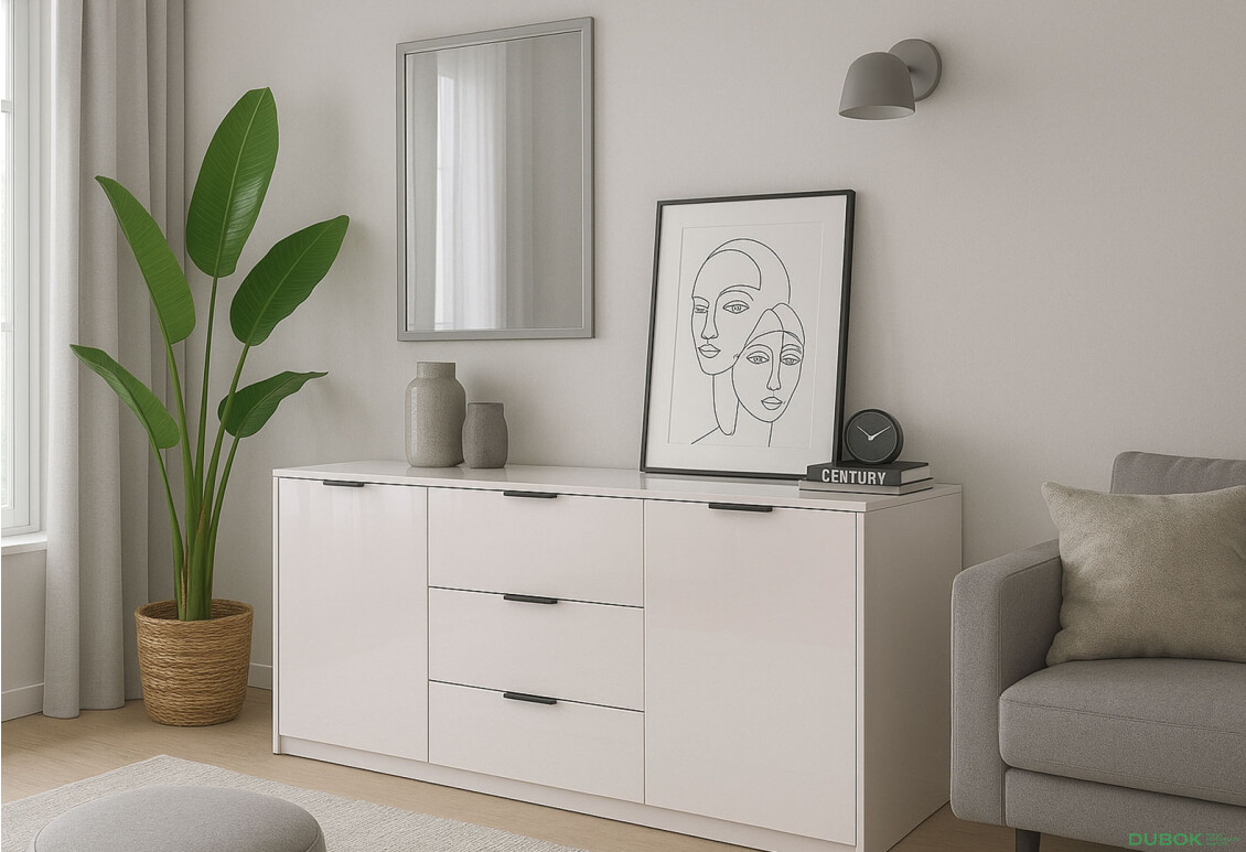 Fotografie 2 - Komoda Roma Color 2 dveře 3 šířky 1,6 m kašmírový lesk