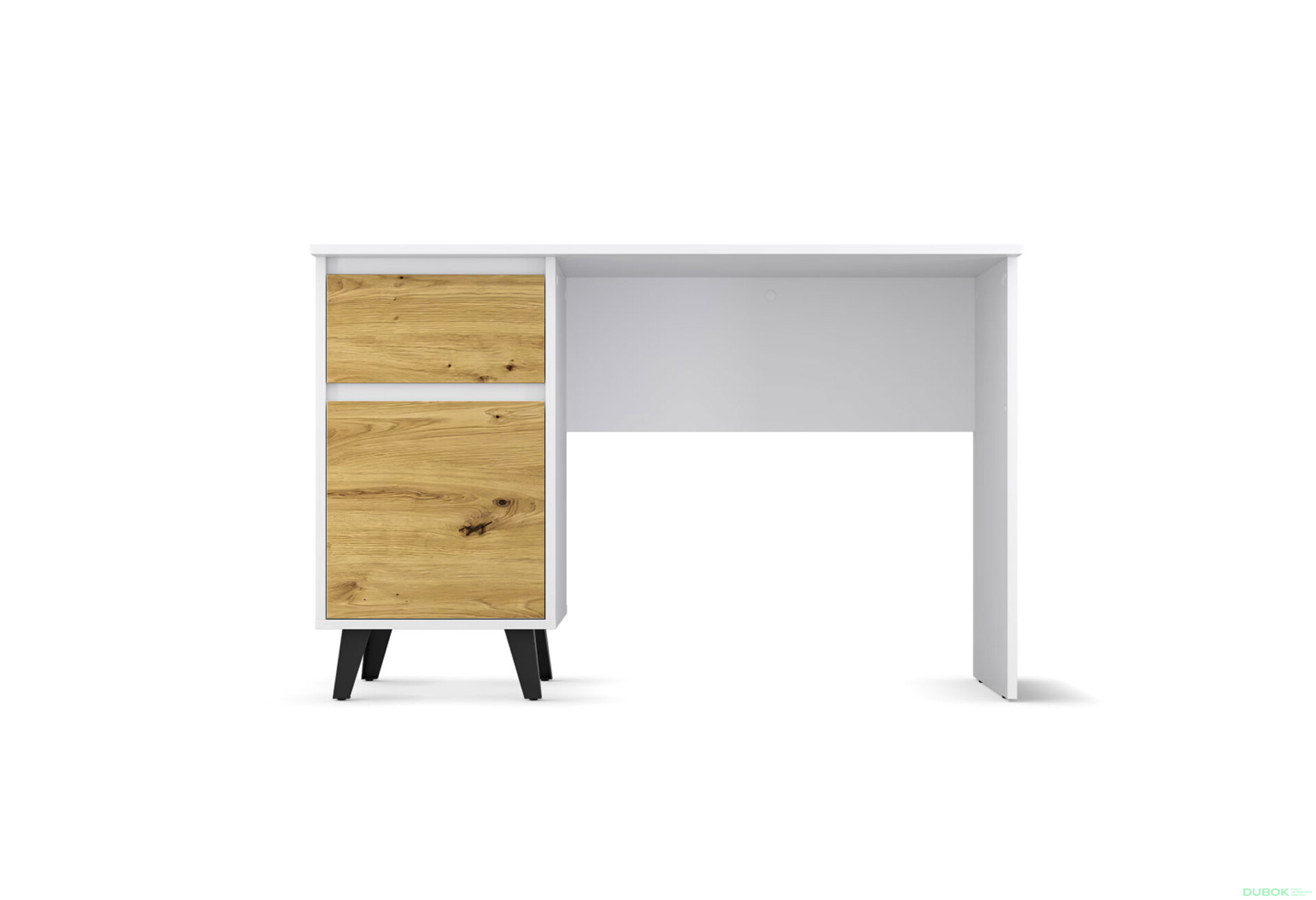 Fotografie 2 - Psací stůl BORG 1d1s/120 bílý / dub artisan