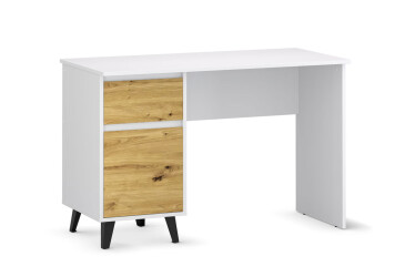 Psací stůl BORG 1d1s/120 bílý / dub artisan