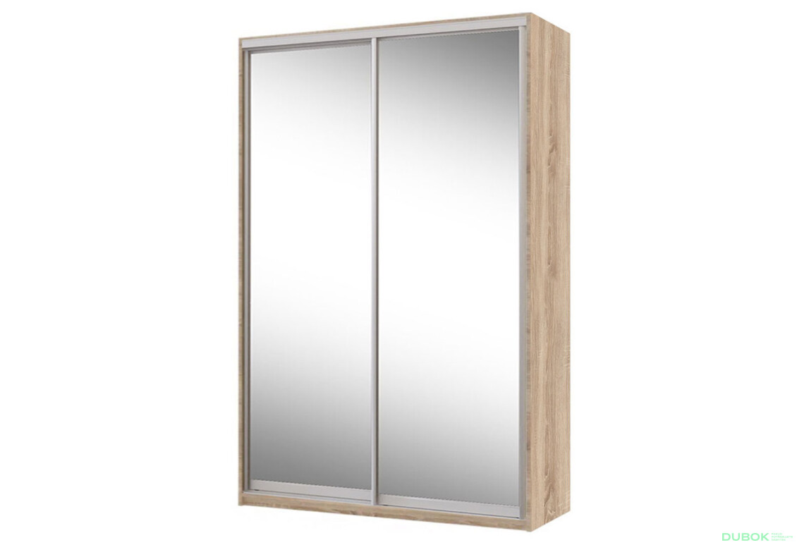 Skříň 2D 1500x600x2400, 2 zrcadla, Světlý dub sonoma - Fotografie 1 Fotografie 1 - Skříň 2D 1500x600x2400, 2 zrcadla, Světlý dub sonoma