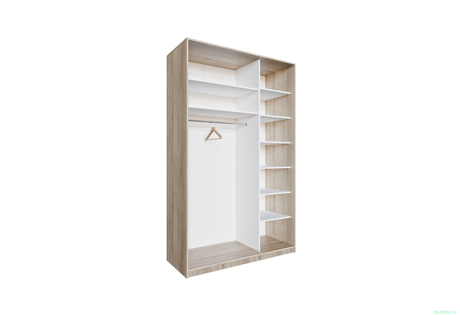 Skříň 2D 1500x600x2400, 2 zrcadla, Světlý dub sonoma - Fotografie 3 Fotografie 3 - Skříň 2D 1500x600x2400, 2 zrcadla, Světlý dub sonoma