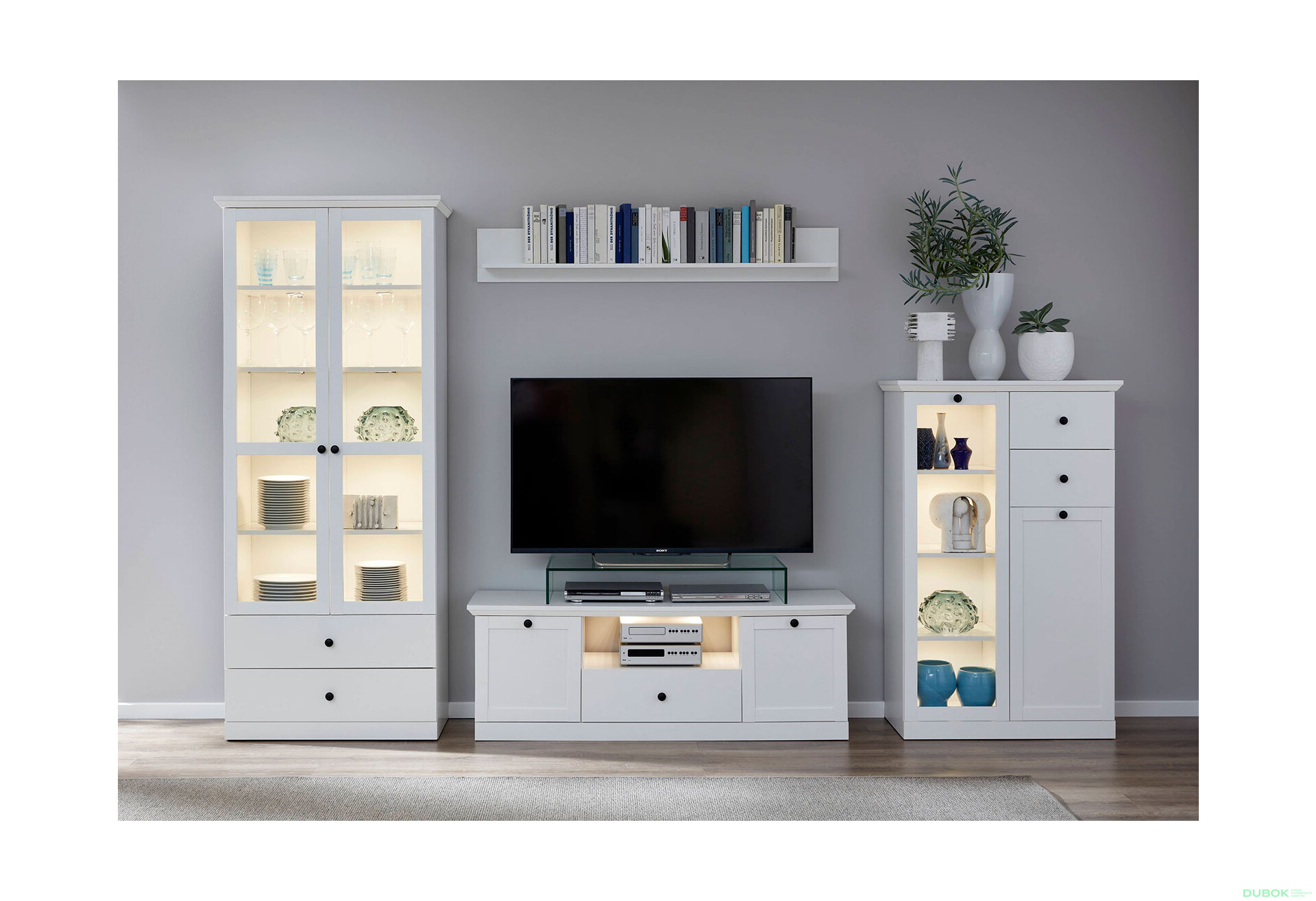 Obývací sestava 3.0 m bílá Brandson - Fotografie 2 Fotografie 2 - Obývací sestava 3.0 m bílá Brandson