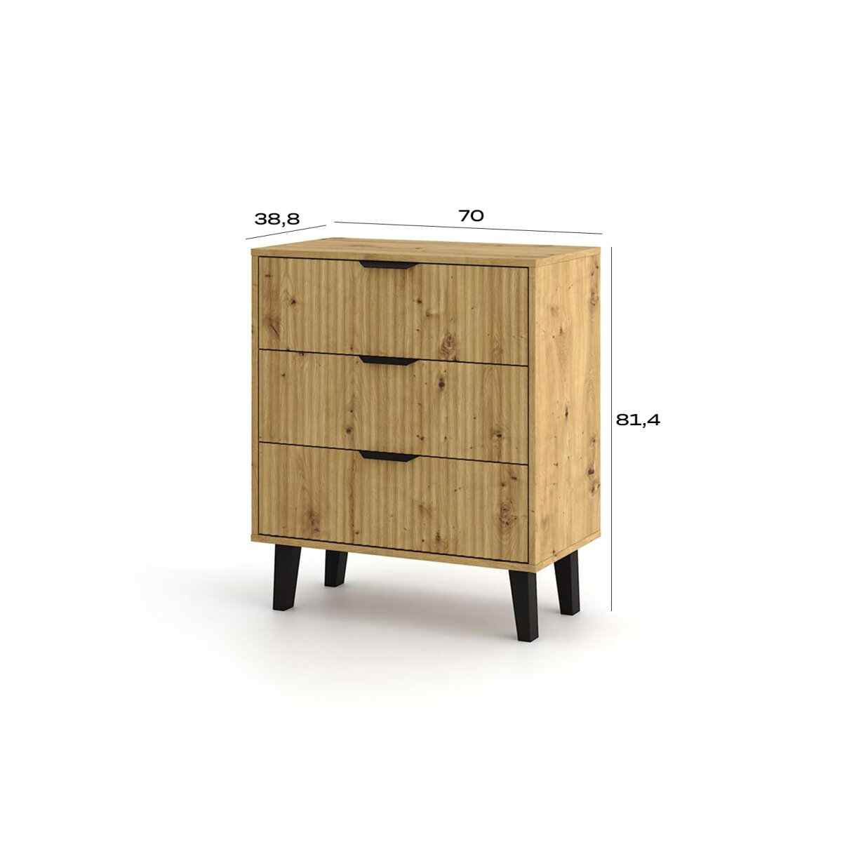 Komoda Borg Duo 3Š dub artisan (obrázek 5)