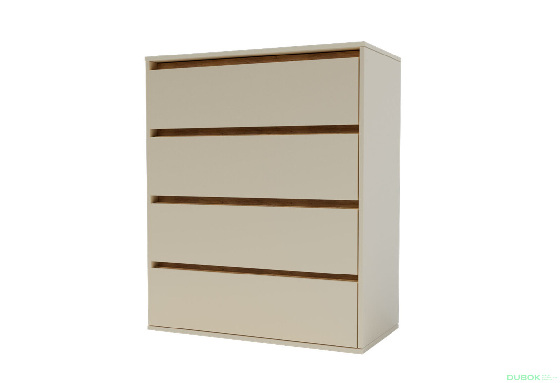 Komoda Idea K 1000/800/4š satén / dub kraft zlatý