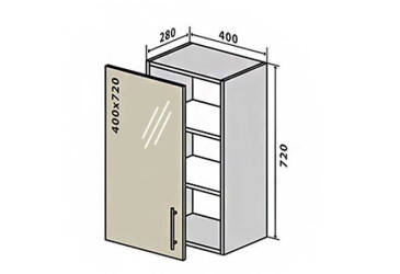 V3 Vitrínová skříň 1D 40 MoDa