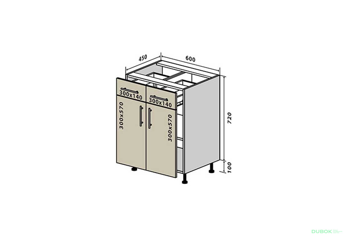 N26 Skříňka 2Š2D 60 MoDa