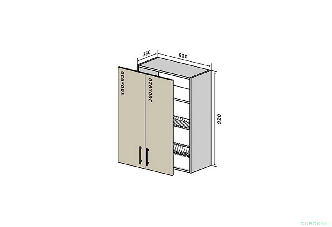 V47 Skříňka 2D 60 Sušák MoDa