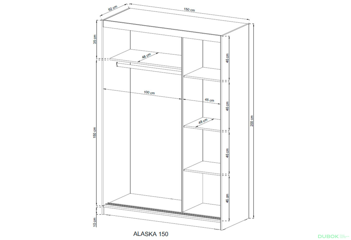 Skříň Alaska 150 bílý - Fotografie 4 Fotografie 4 - Skříň Alaska 150 bílý