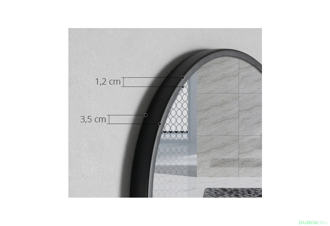 Fotografie 3 - Zrcadlo s policí 80 cm černé