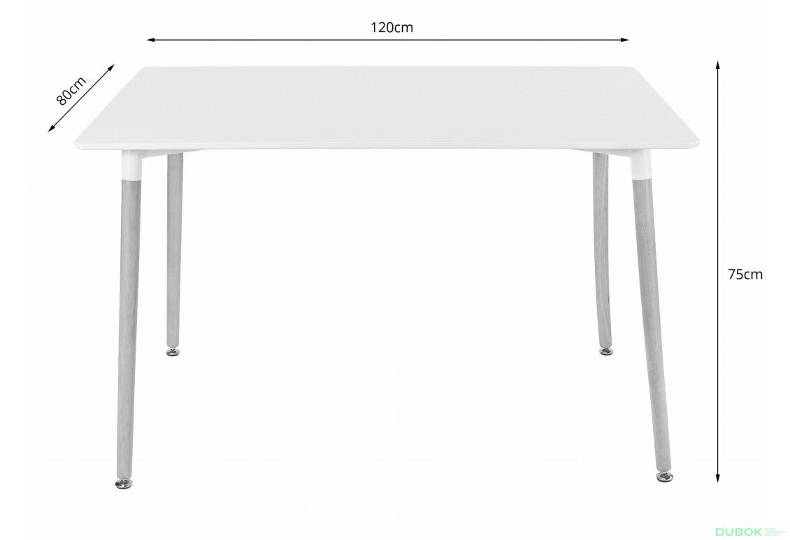 Fotografie 2 - Stůl ADRIA 120cm x 80cm - černý