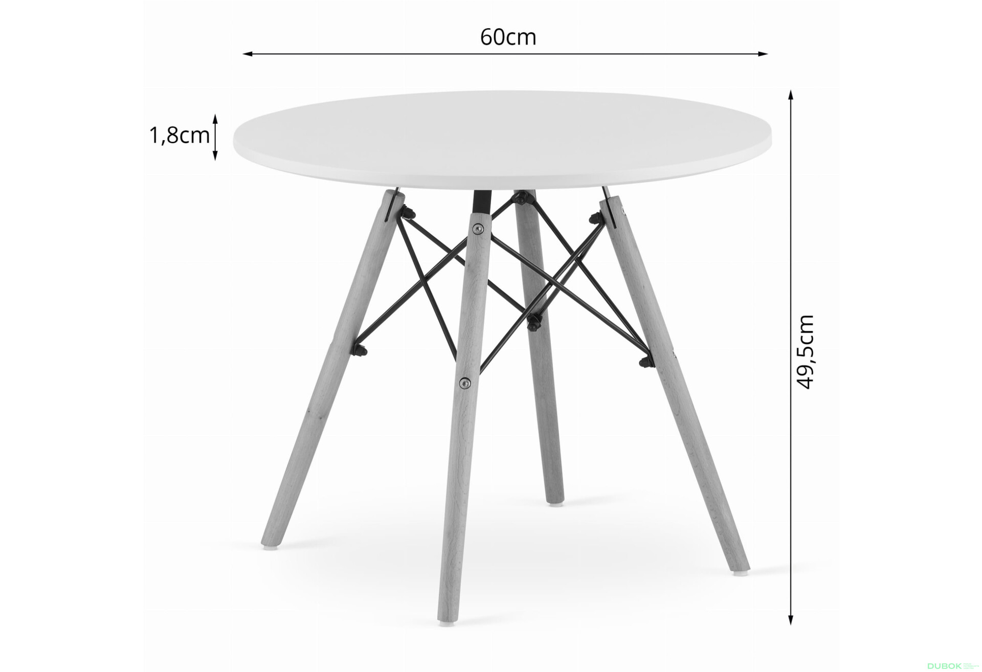 Fotografie 4 - Stůl MAKSI Kulatý 60cm - bílý