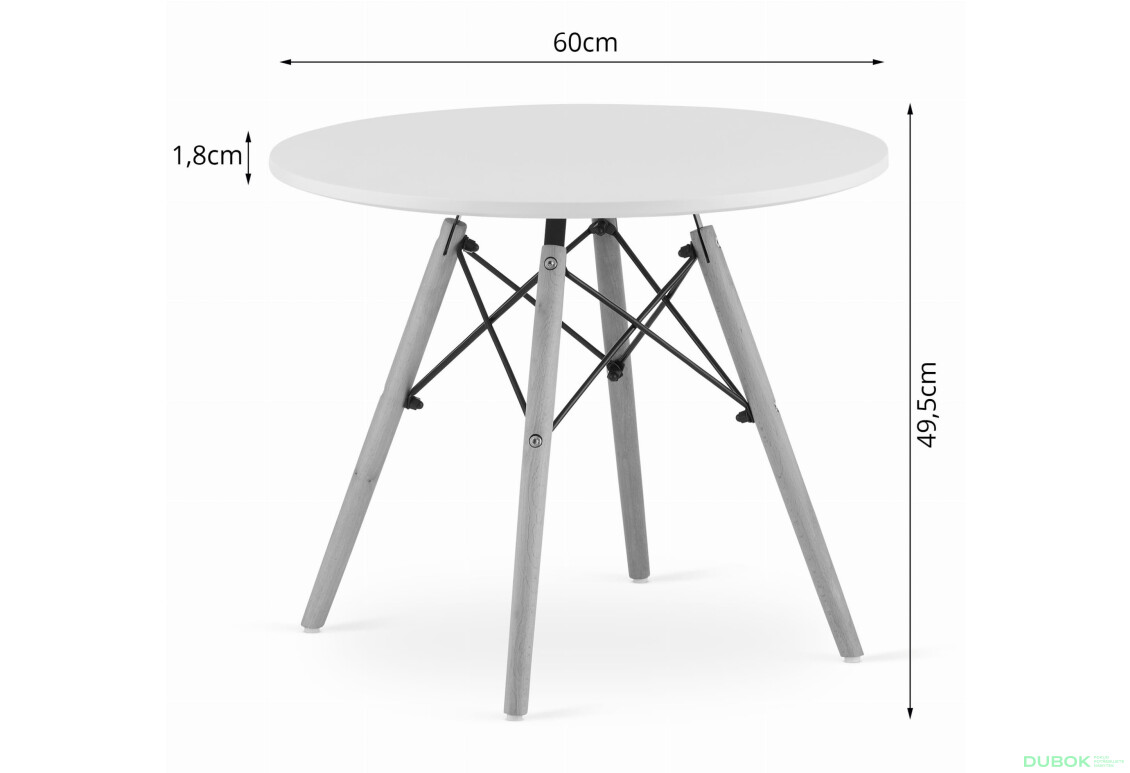 Fotografie 4 - Stůl MAKSI Kulatý 60cm - bílý