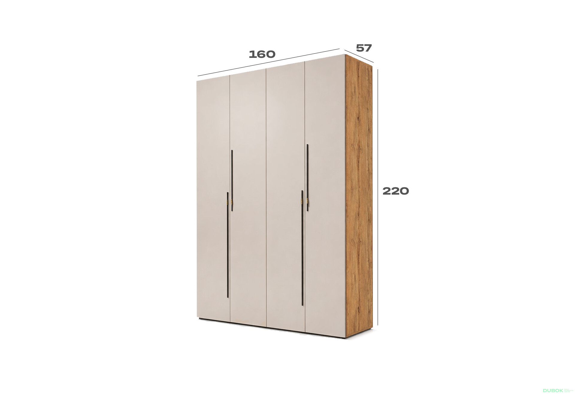 Fotografie 3 - Skříň 4D 160 cm dub appalačský / kašmír Space