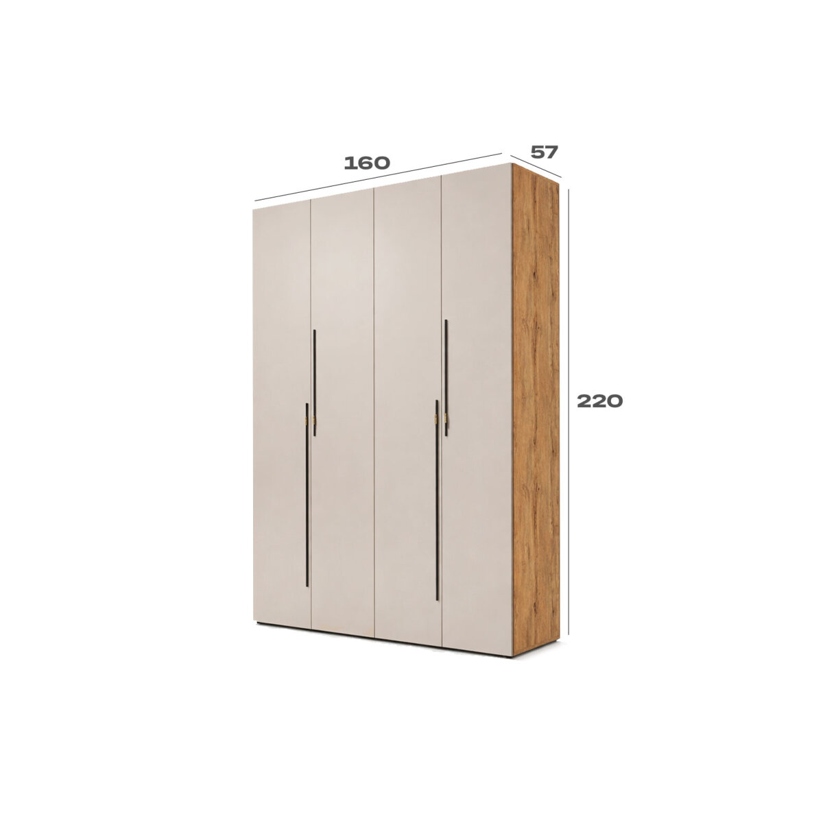 Skříň 4D 160 cm dub appalačský / kašmír Space (obrázek 3)