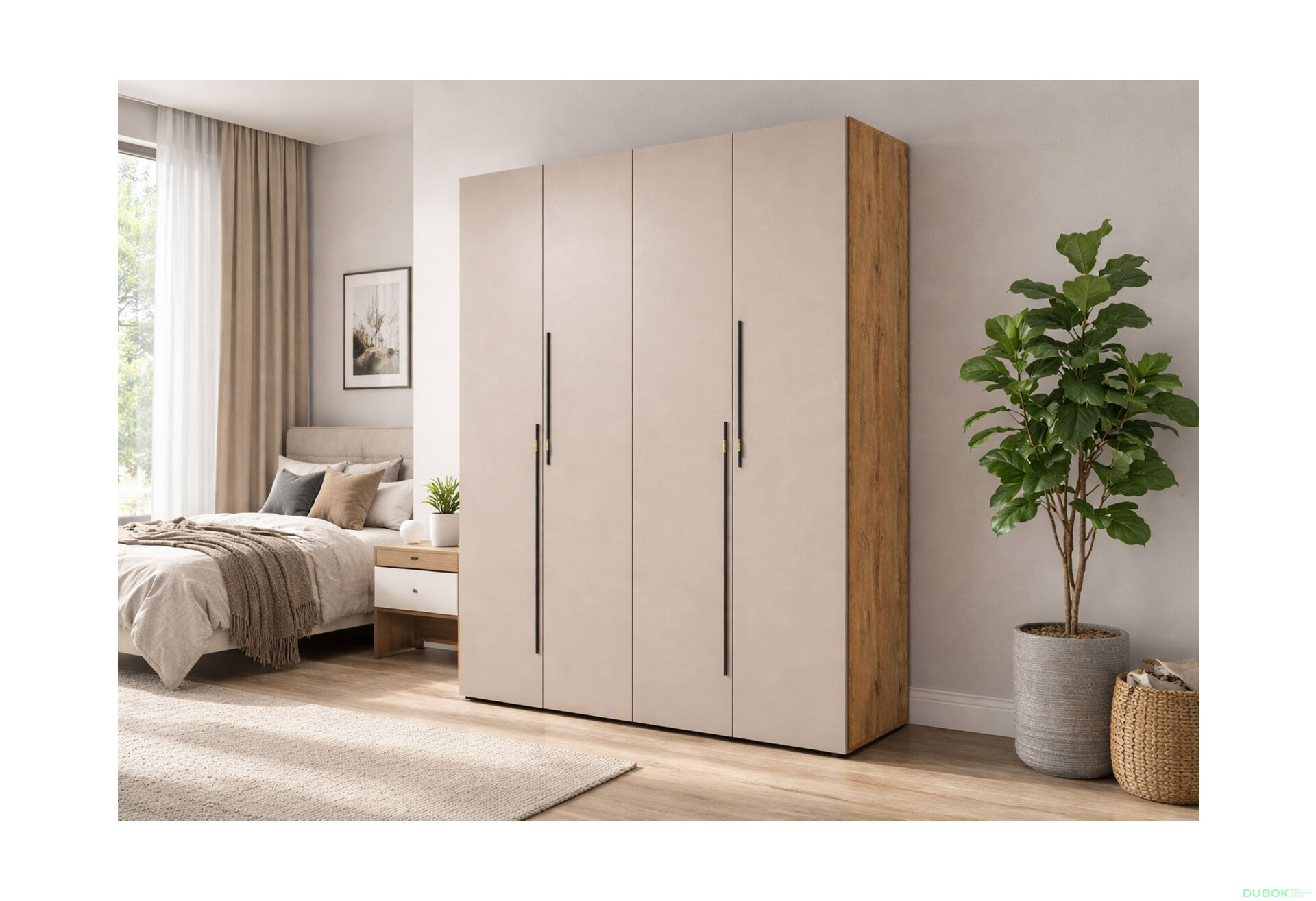 Fotografie 2 - Skříň 4D 160 cm dub appalačský / kašmír Space