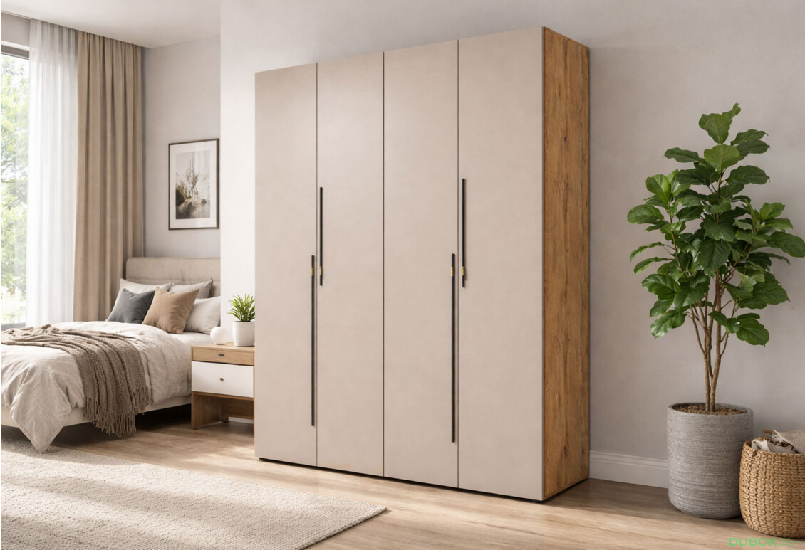 Fotografie 2 - Skříň 4D 160 cm dub appalačský / kašmír Space