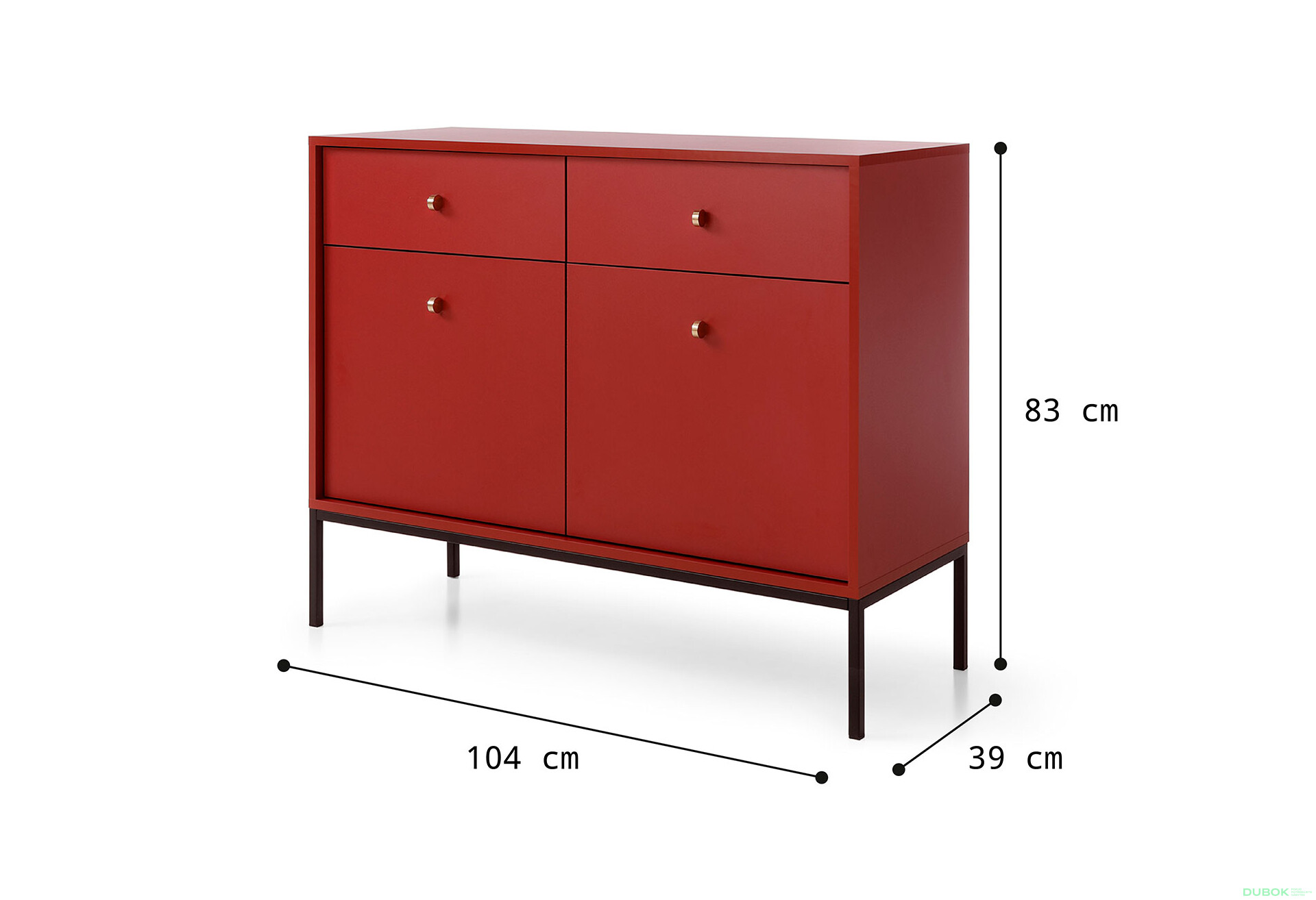 Fotografie 9 - Komoda MKSZ104 Mono bordo
