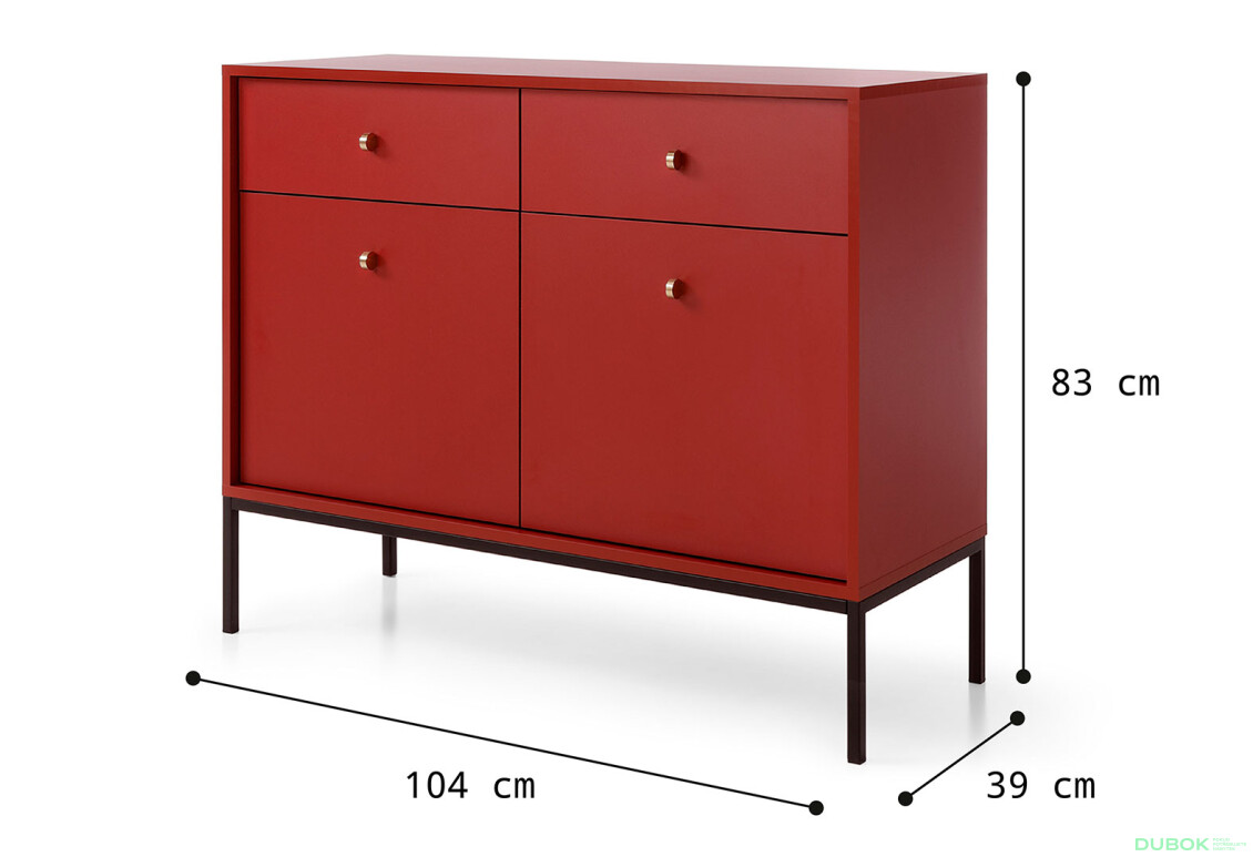 Fotografie 9 - Komoda MKSZ104 Mono bordo