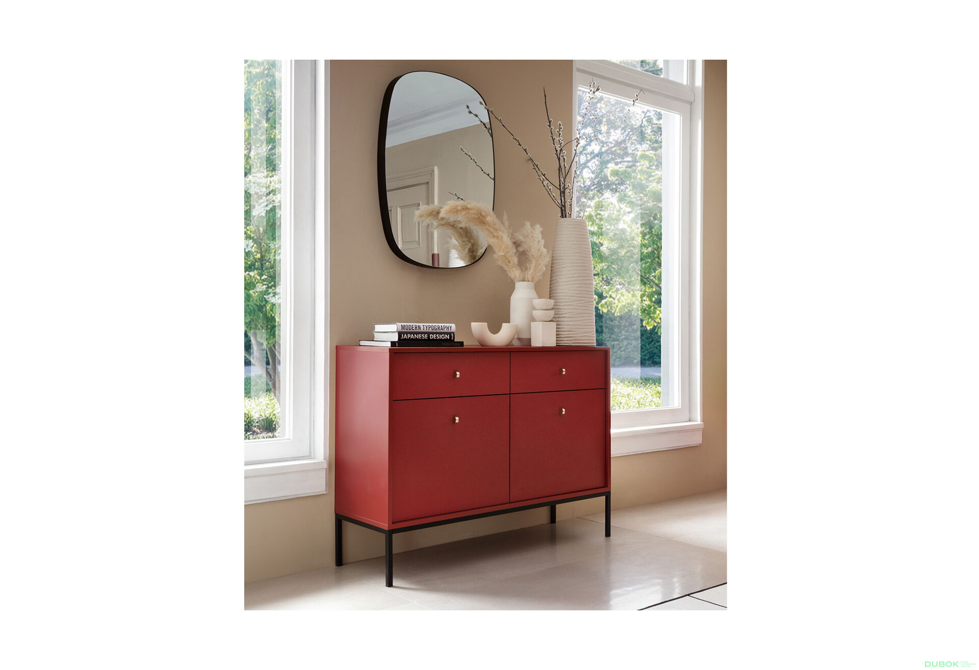 Fotografie 8 - Komoda MKSZ104 Mono bordo