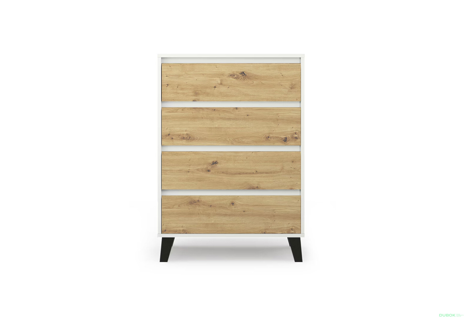 Fotografie 1 - Komoda Borg 4s/70 bílá / dub artisan