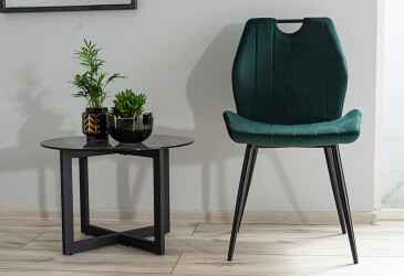 Židle Arco Velvet zelený Bluvel 78, matná černá kov