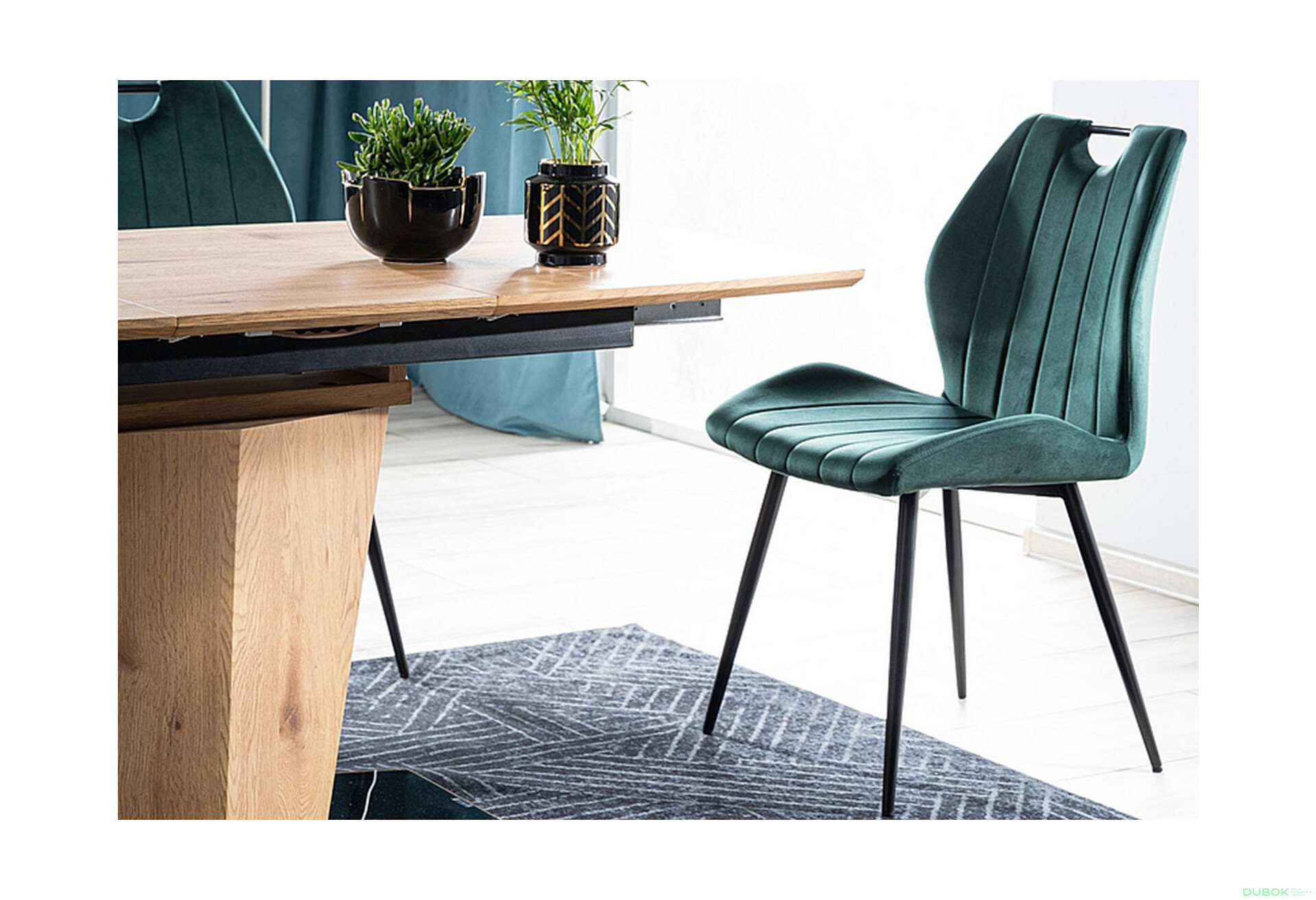 Fotografie 4 - Židle Arco Velvet zelený Bluvel 78, matná černá kov