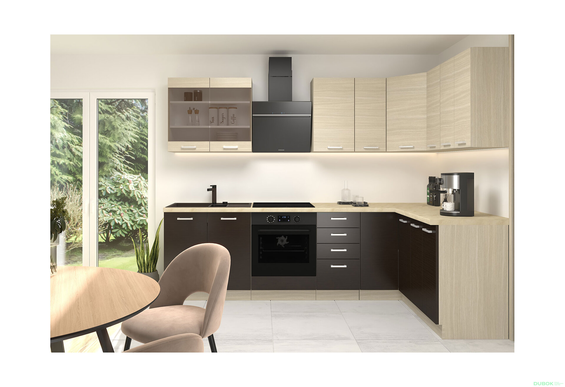 Fotografie 1 - Modulární kuchyně Chamonix dub ferrara / tmavé legno