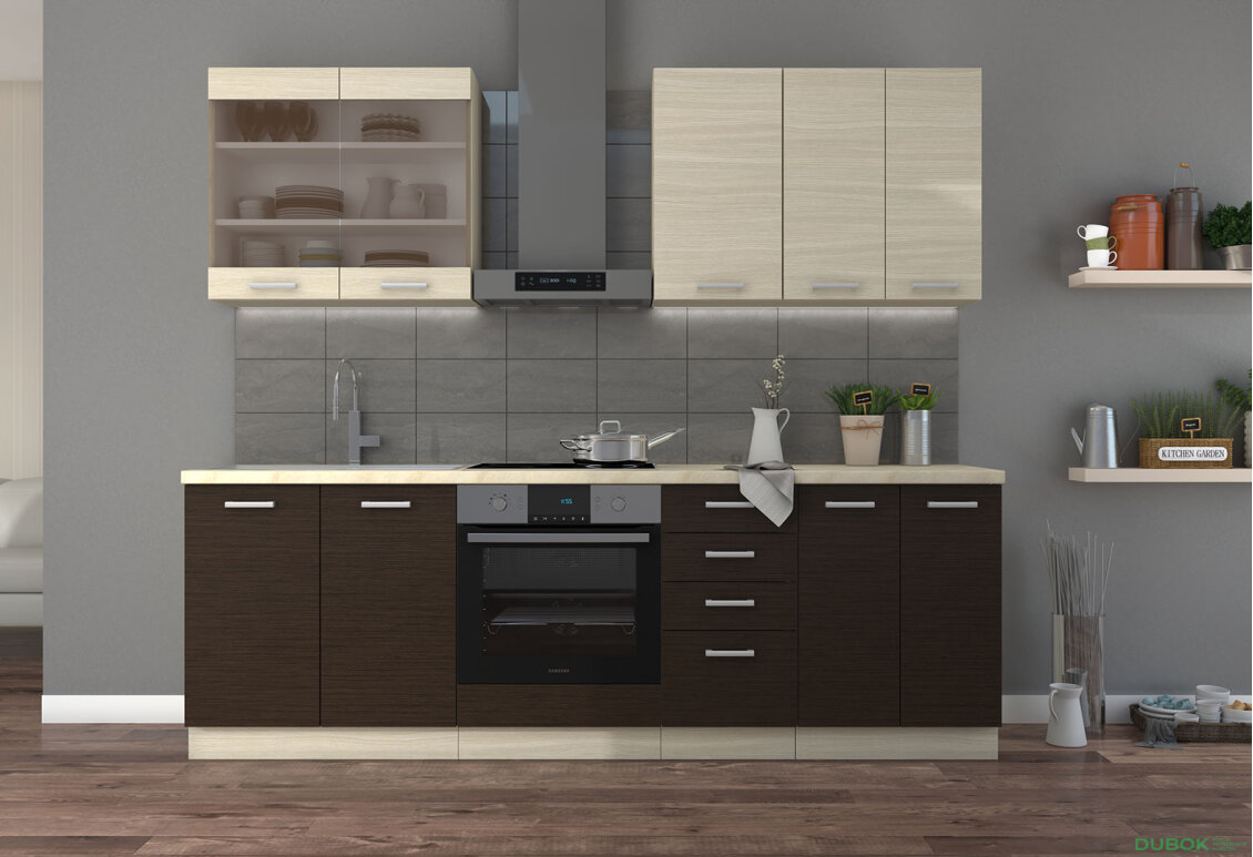 Fotografie 11 - Modulární kuchyně Chamonix dub ferrara / tmavé legno