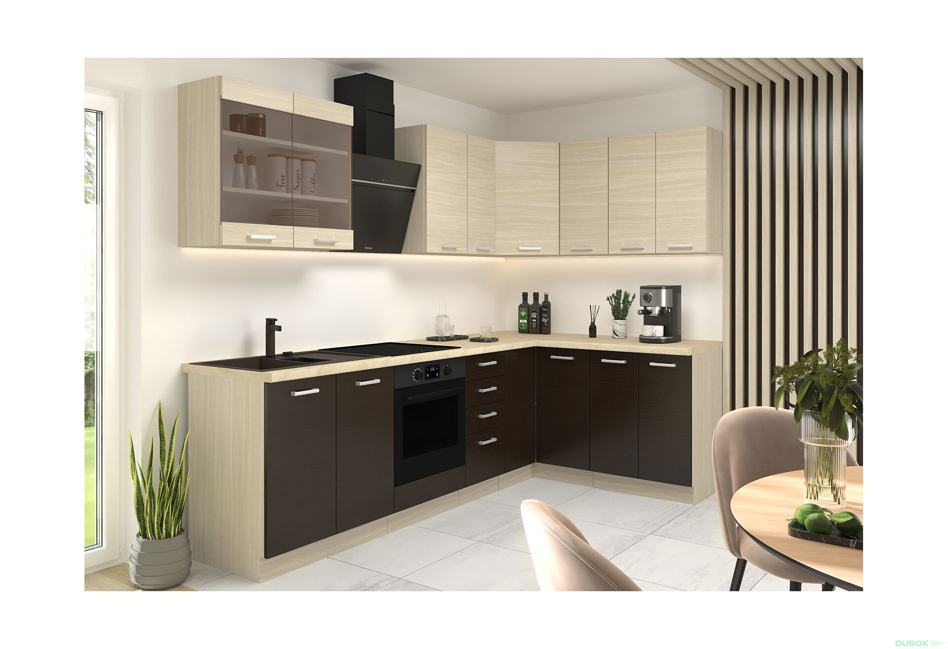 Fotografie 5 - Modulární kuchyně Chamonix dub ferrara / tmavé legno