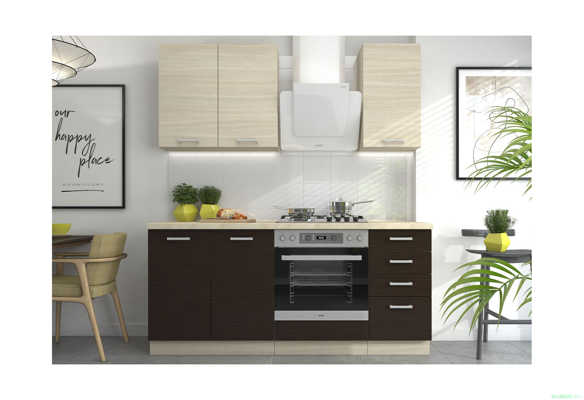 Fotografie 7 - Modulární kuchyně Chamonix dub ferrara / tmavé legno