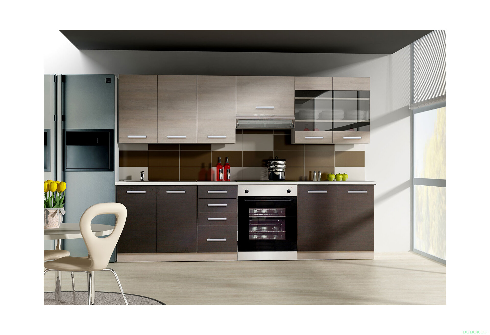 Fotografie 9 - Modulární kuchyně Chamonix dub ferrara / tmavé legno