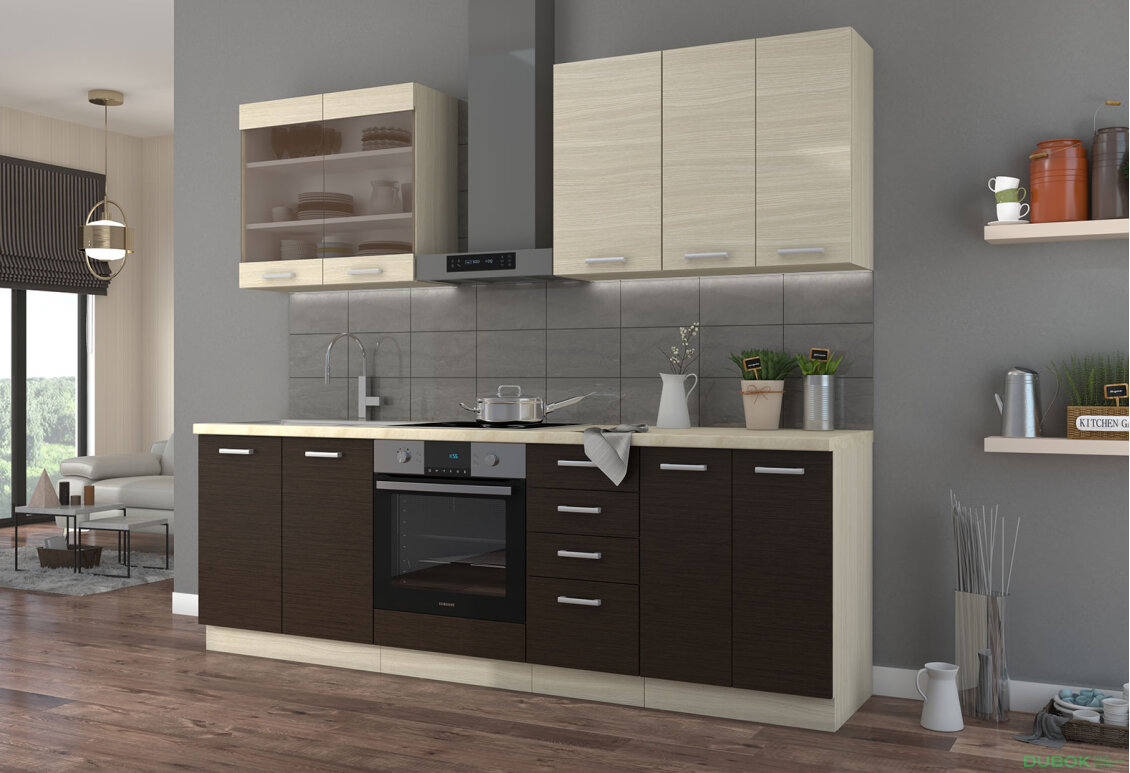 Fotografie 10 - Modulární kuchyně Chamonix dub ferrara / tmavé legno