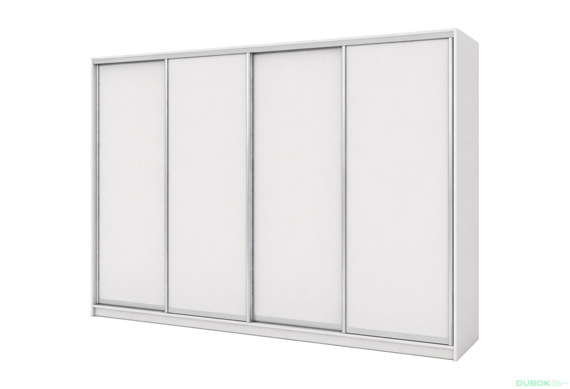 Skříň s posuvnými dveřmi 2200x3000x600 4LTD nymphaea alba, profil stříbrný